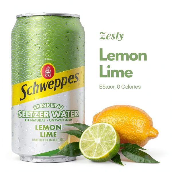 Schweppes Seltzer Water Lemon Lime Flavor Refreshing Drink-2
