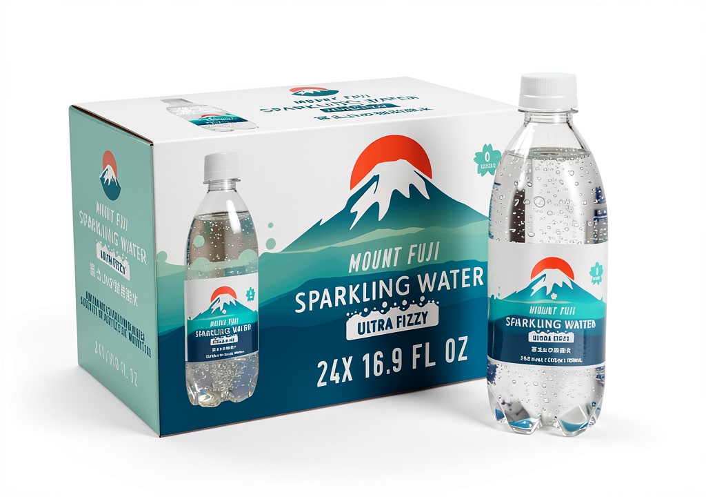 IRIS USA Sparkling Water bottles displayed on a table