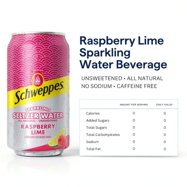 Schweppes Raspberry Seltzer Water Refreshing Healthy Choice-1