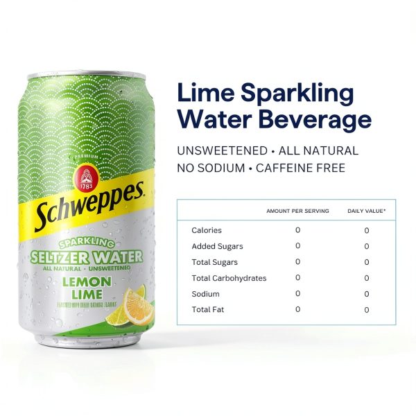 Schweppes Seltzer Water Lemon Lime Flavor Refreshing Drink-1