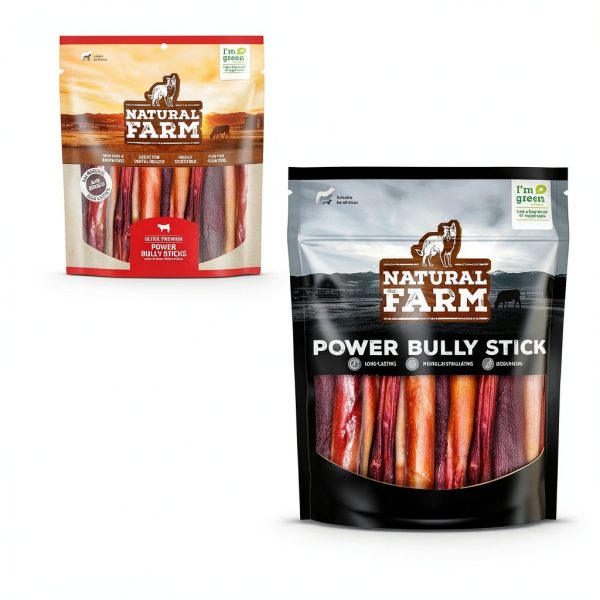 Natural Farm Power Bully Sticks 6" 5-Pack Beef Cheek Wrapped in Pizzle-1