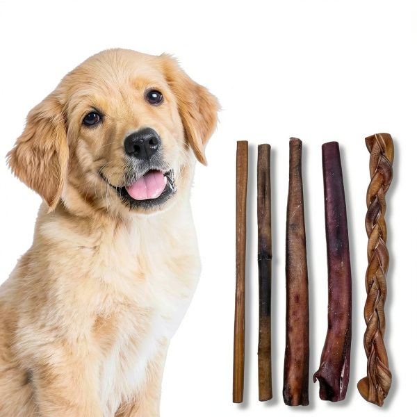 Bully Stick 12 Inch Top Dog Chews Natural Beef Dog Treat 12 Pack-1