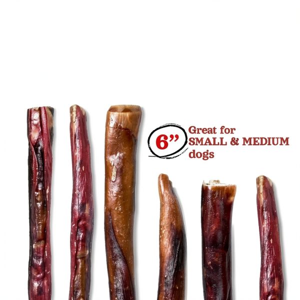 Natural Farm Power Bully Sticks 6" 5-Pack Beef Cheek Wrapped in Pizzle-6